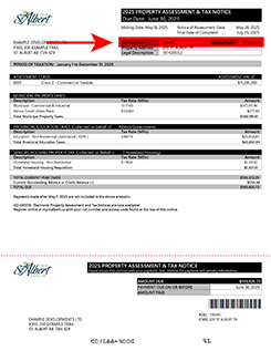 Sample Property Tax Notice